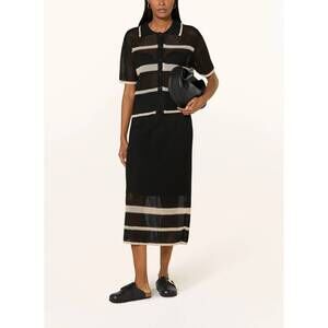 NEW JOSEPH RIBKOFF knit collar top in black tan